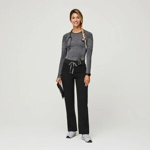 High Waisted Livingston Basic Scrub Pants in Black Medium Petite